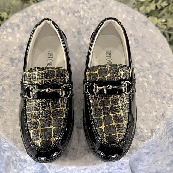Just One Sight - Black Patent Round Toe Dress Bit Loafer Little Boys 8.5M🖤NWOT - Picture 3 of 9